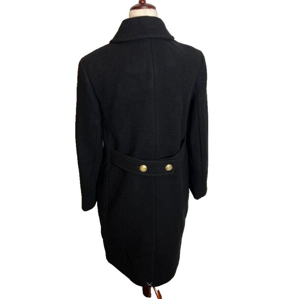 J. Crew Black Double-Breasted Coat with Gold Buttons - Picture 6 of 10